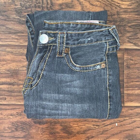 True Religion Joey Big T Distressed Denim Faded Gray Jeans Casual Festival - Picture 1 of 15